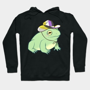 Nonbinary Pride Cowboy Frog Hoodie